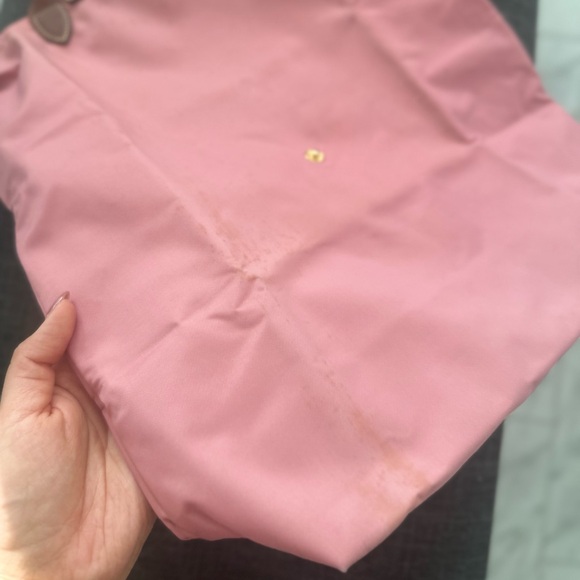 Longchamp Pink Tote Bag with Brown Leather and Zipper Closure - Picture 11 of 16